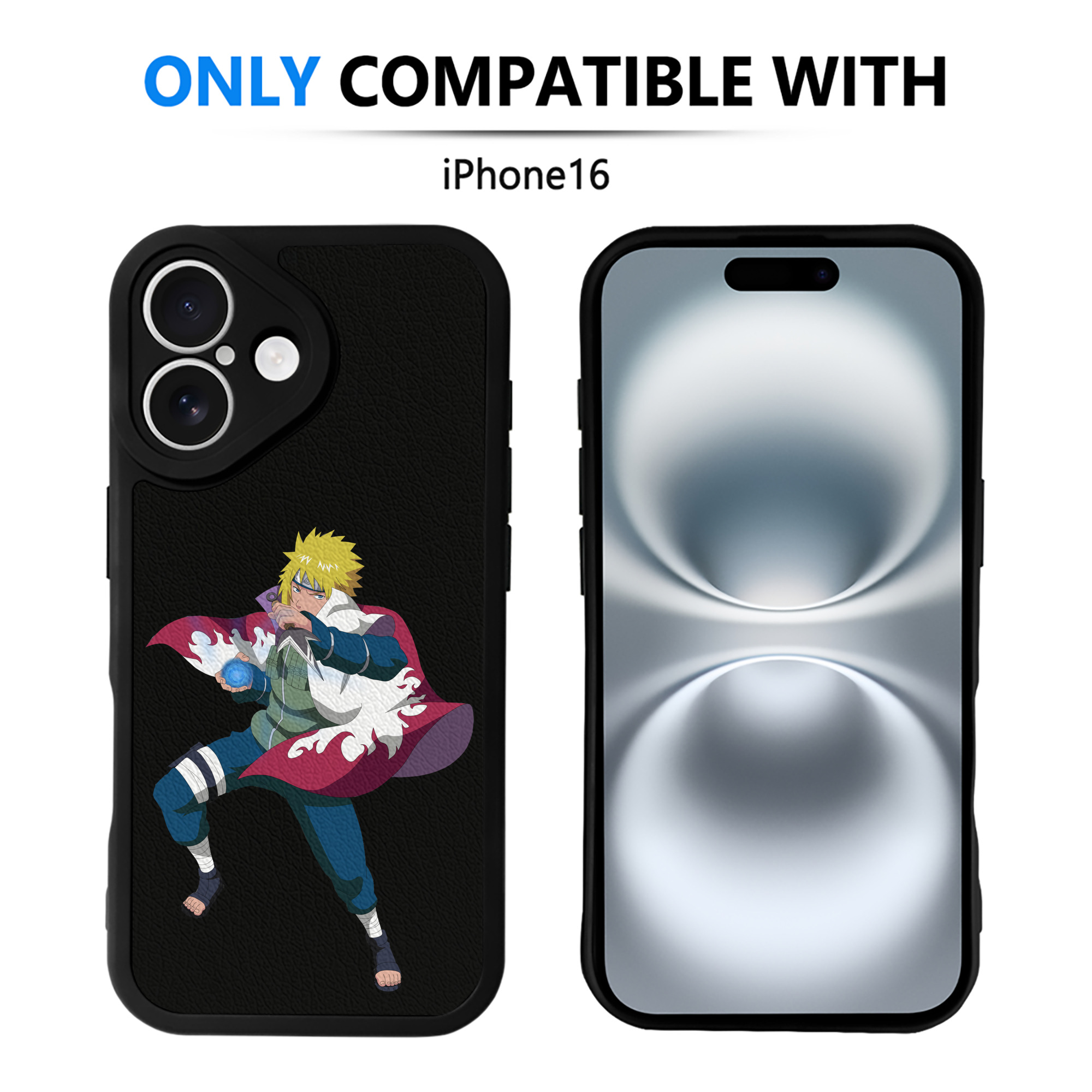 （画像用） NARUTO -ナルト- 波風 ミナト Namikaze Minato 【iPhone 16シリーズ対応】シリコンスマホケース（レザー調） 材質：シリコン